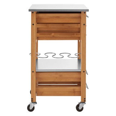 Harlow Bamboo Four Drawer Kitchen Trolley