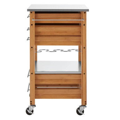 Harlow Bamboo Four Drawer Kitchen Trolley