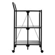 Harlow Black Rectangular Folding Kitchen Trolley