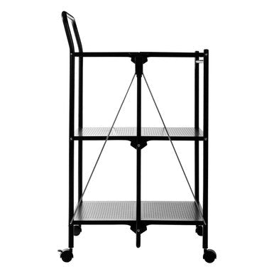 Harlow Black Rectangular Folding Kitchen Trolley
