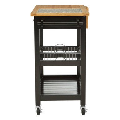 Harlow Glenn Wide Kitchen Trolley with Granite Top