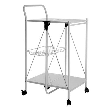 Harlow White Rectangular Folding Kitchen Trolley