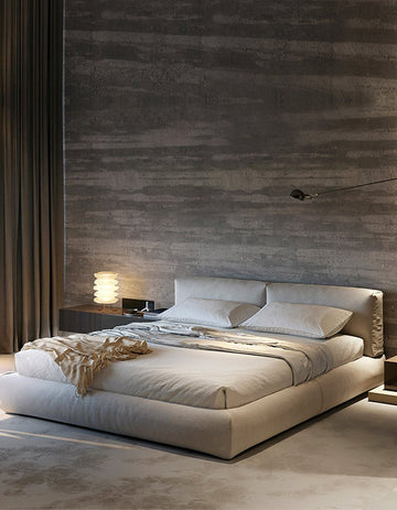 Hassan Modern King Superking Size Bed, Linen