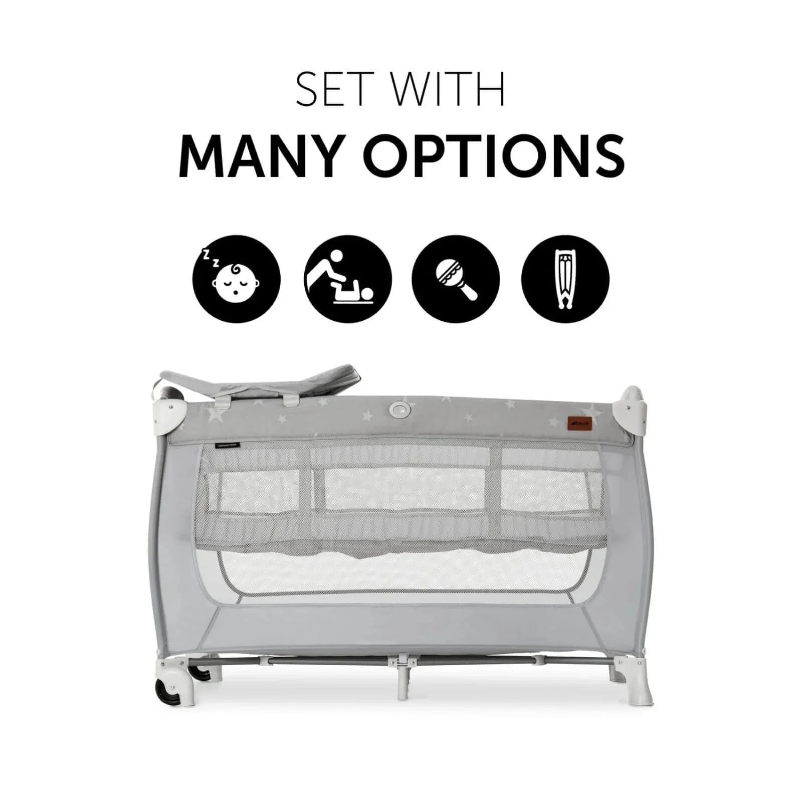 Hauck Sleep N Play Center Bassinet Travel Cot & Playpen - Stars