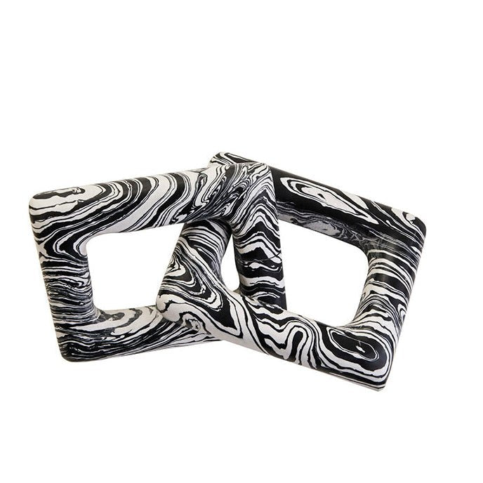 Helsa Black And White Marble Two Link Chain