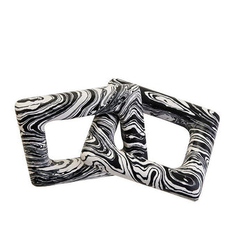 Helsa Black And White Marble Two Link Chain