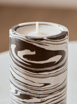 Helsa Black And White Marble Two Way Candle Holder