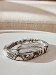 Helsa Black And White Oval Marble Tray