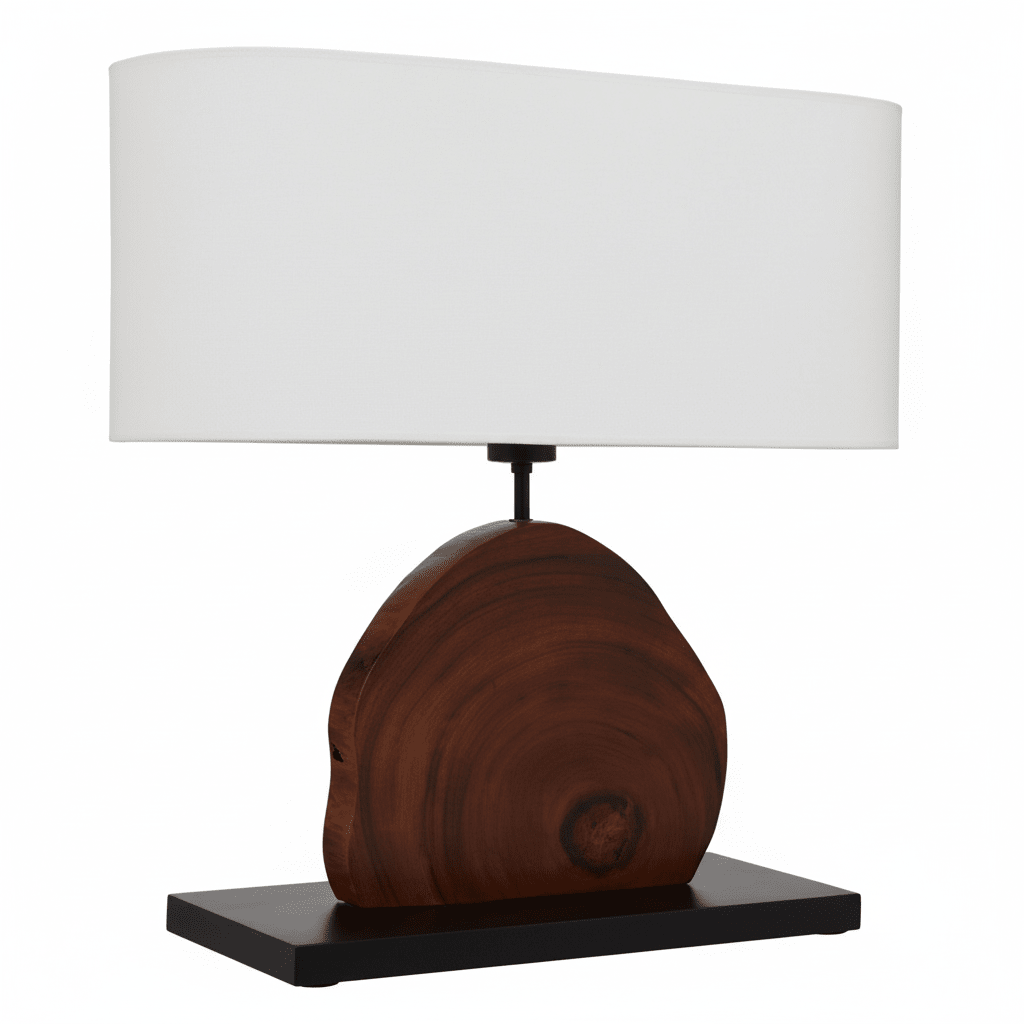Hestina Wooden Live Edge Design Table Lamp