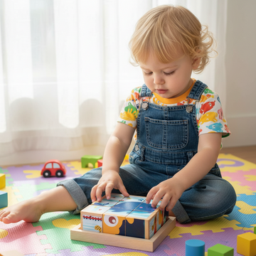 High-grade Six-face Picture Wooden Jigsaw 3D Puzzle Toys Children's Early Educational Toy Cube Jigsaw Puzzle Baby Kids Gifts