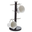 Hirano Matt Black Metal 6 Cup Mug Tree
