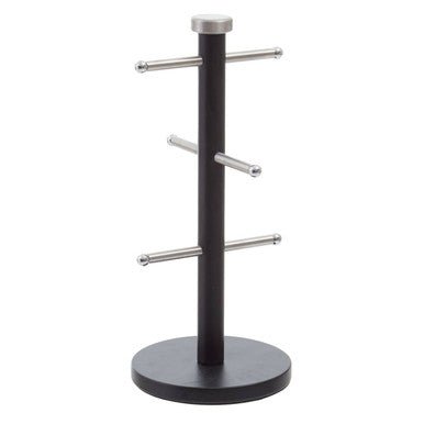 Hirano Matt Black Metal 6 Cup Mug Tree