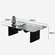 Hiroshi Square Glass Coffee Table, Glass Top