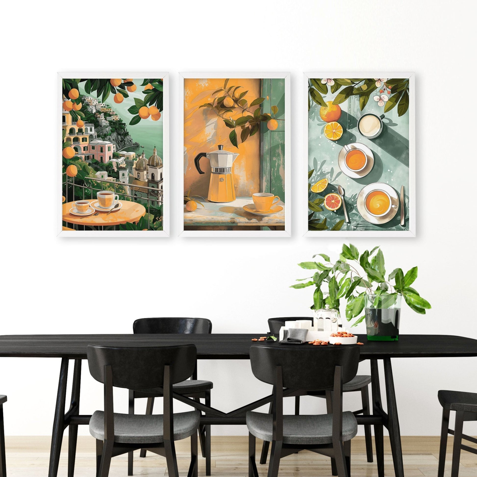 Home Decor Items For Kitchen | Set of 3 Italian Lifestyle Wall art Prints