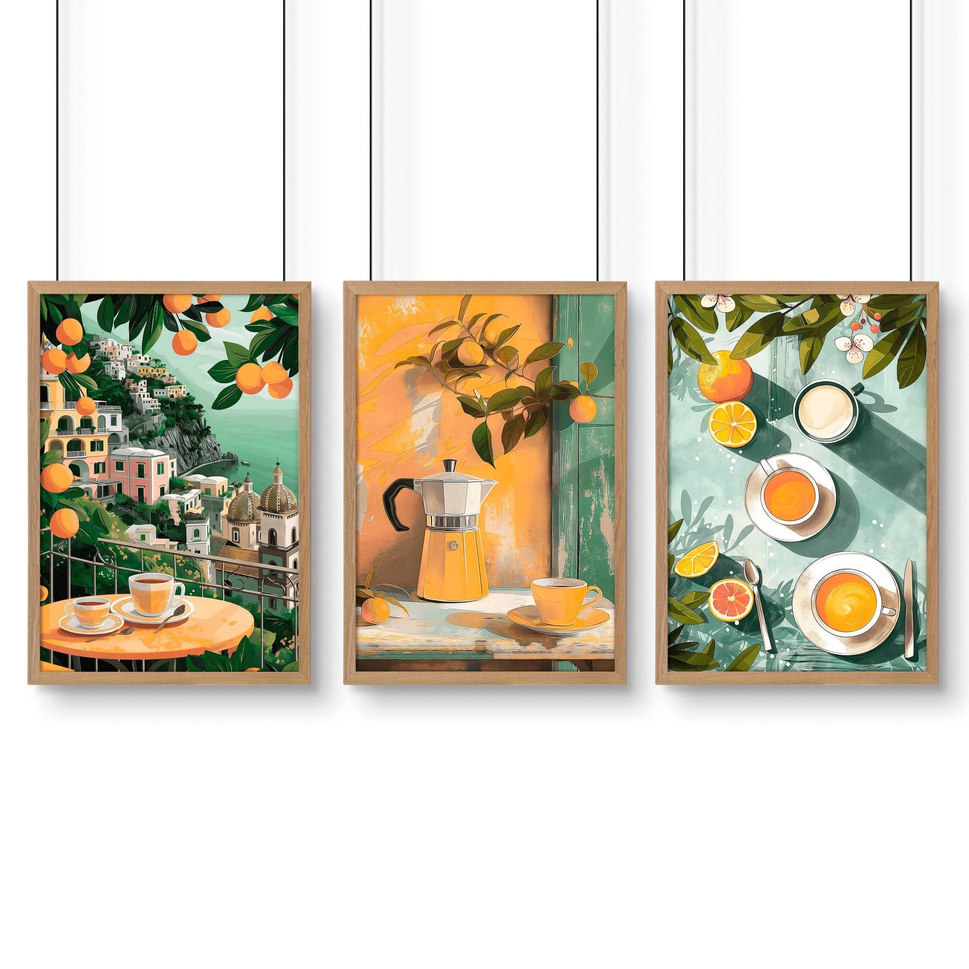 Home Decor Items For Kitchen | Set of 3 Italian Lifestyle Wall art Prints