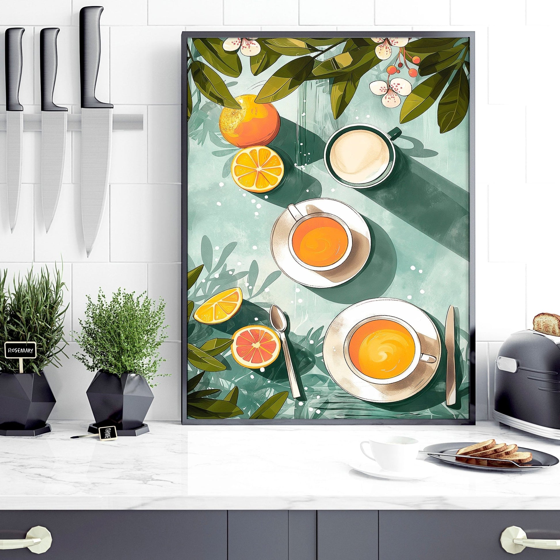 Home Decor Items For Kitchen | Set of 3 Italian Lifestyle Wall art Prints