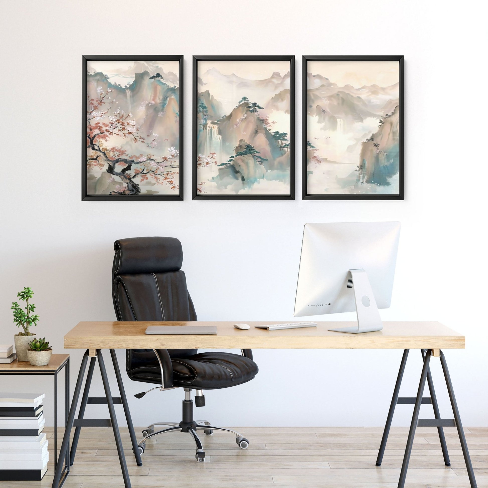 Home Office Art Wall | Set of 3 wall art prints