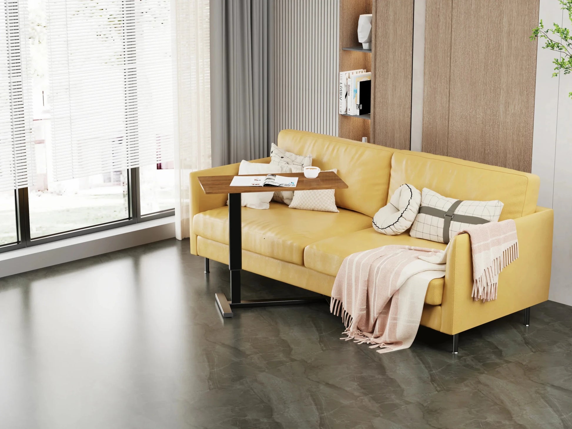 Home Office Laptop Desk Rolling Adjustable 360¬∞ Rotation Computer Mobile Stand Over Sofa Table