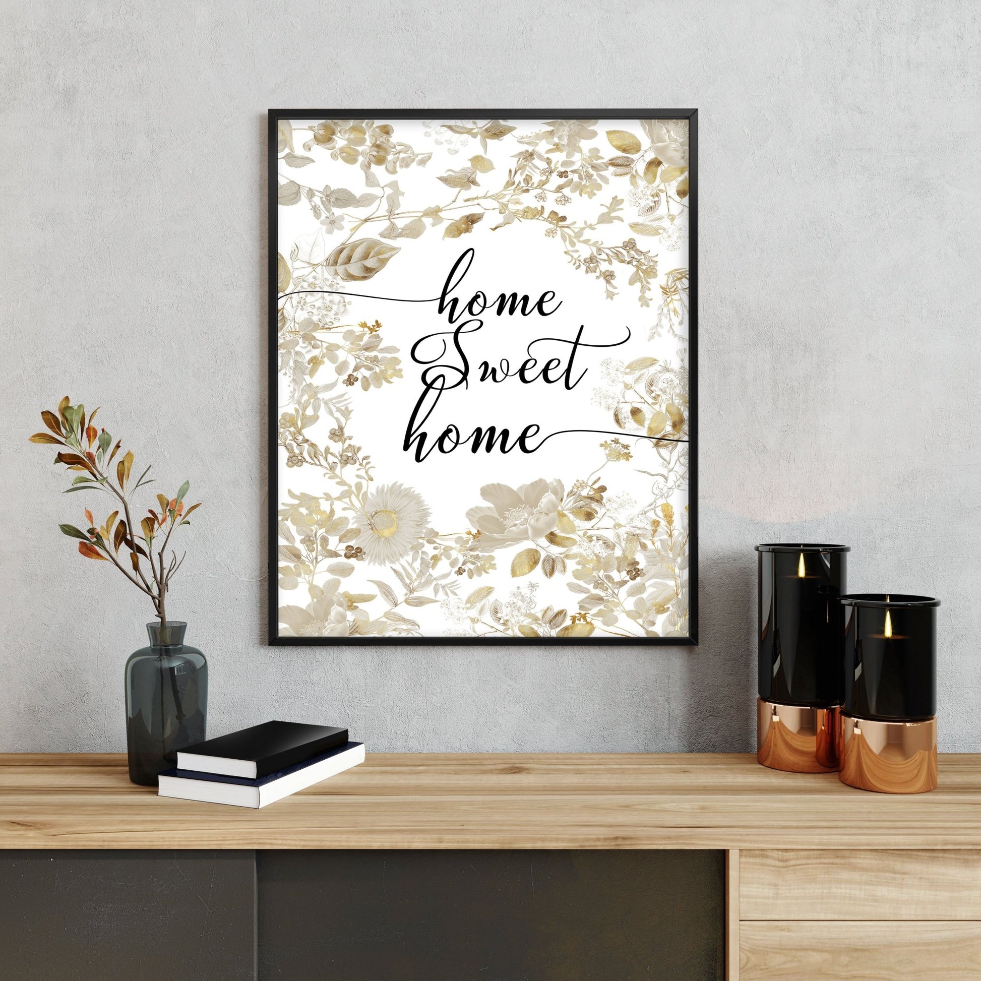 Home Sweet Home Art Print | Set of 1 Welcoming Wall art Print