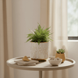 Honna Small White Gold Ceramic Planter