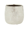 Honna Small White Silver Ceramic Planter