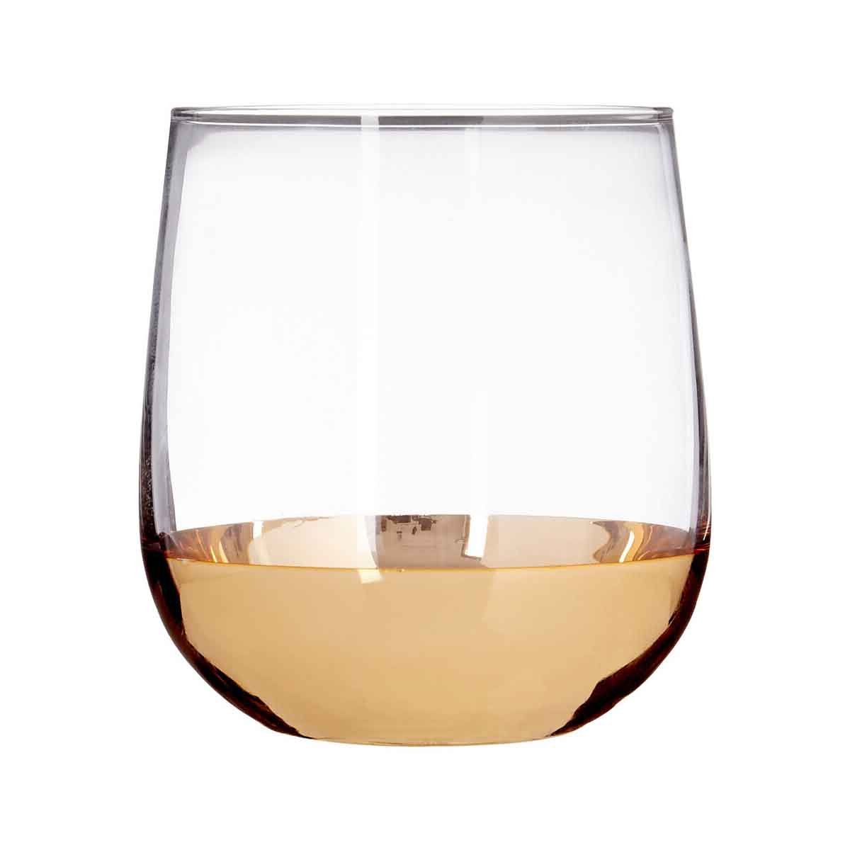 Horizon Set of Four Clear Glass And Gold Tumblers