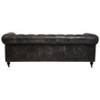 Hoxton Antique Black 3 Seat Chesterfield Leather Sofa