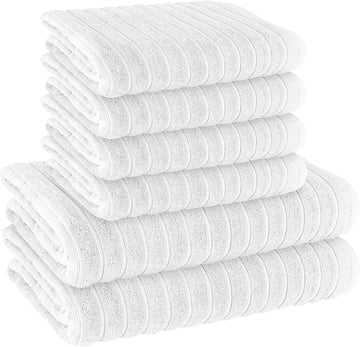 Hydro Cotton Ribbed Towels Highly Absorbent Luxurious Soft Lightweight Quick Dry, Jumbo Bath Sheet Packs & Towel Bale Sets Available