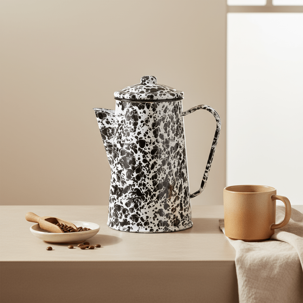Hygge Black And White Patterned Coffee Pot