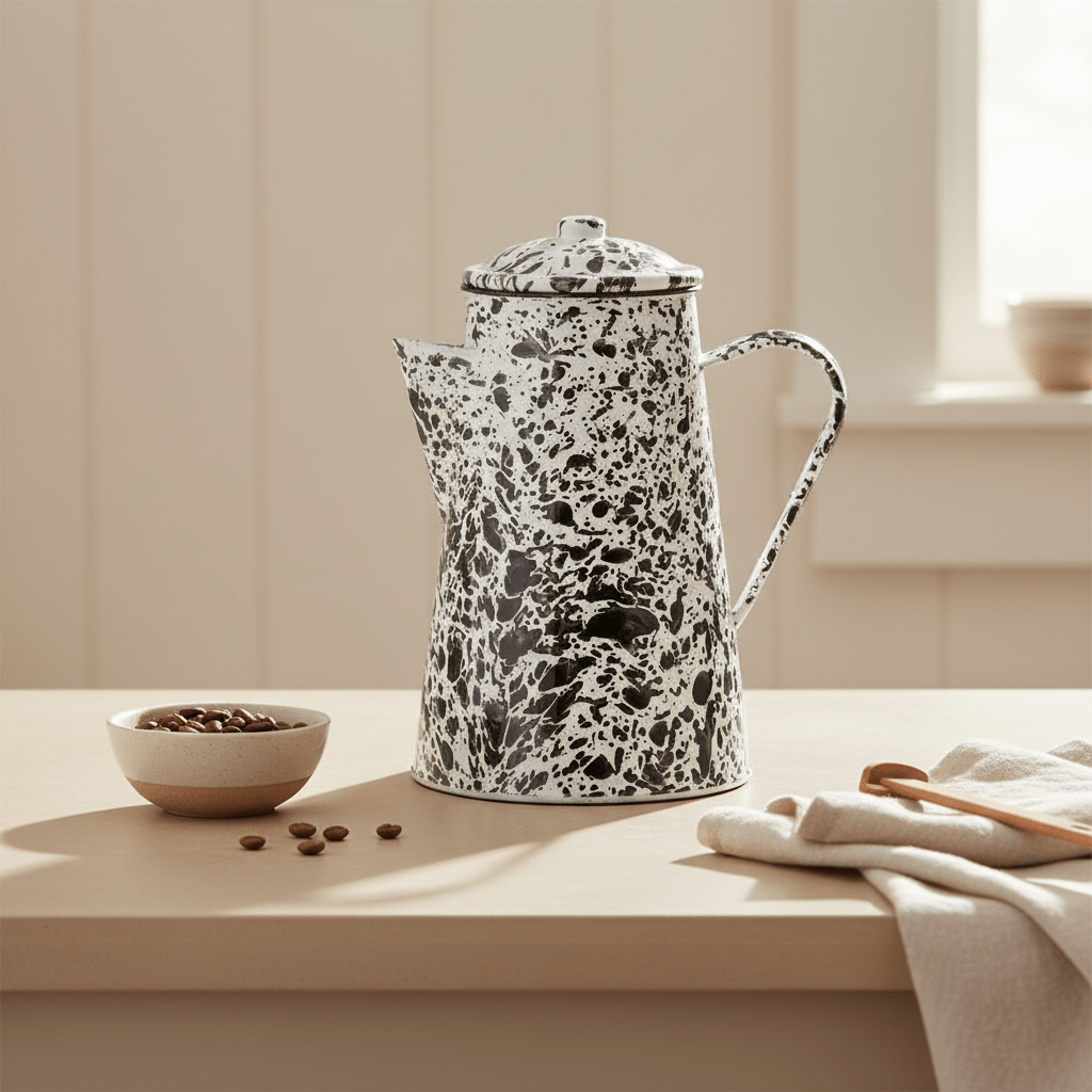 Hygge Black And White Patterned Teapot