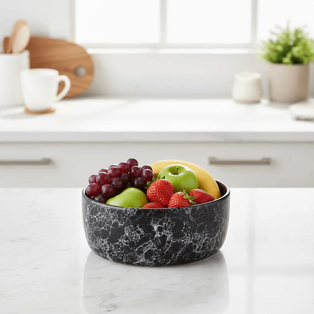 Hygge Black Faux Marble Bowl