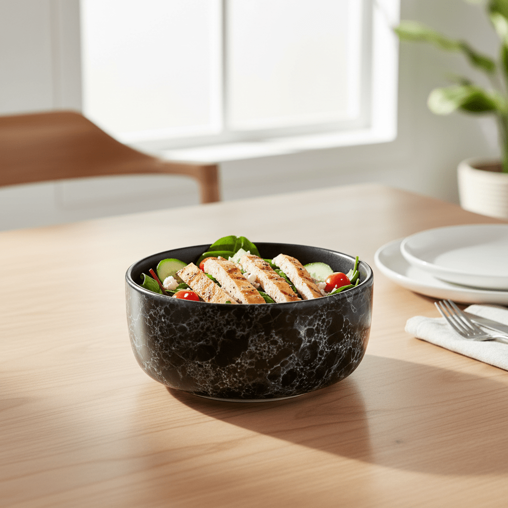 Hygge Black Faux Marble Bowl