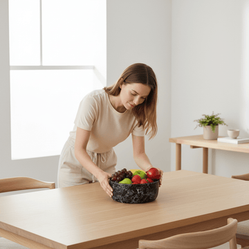 Hygge Black Faux Marble Bowl