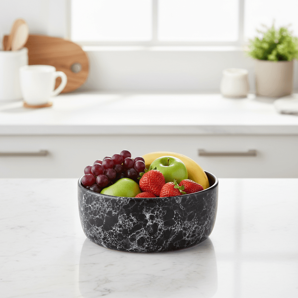 Hygge Black Faux Marble Bowl