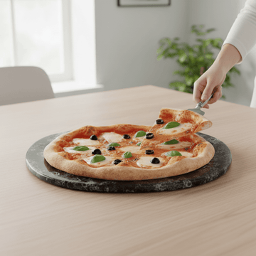 Hygge Black Marble Effect Pizza Plate