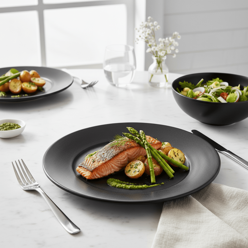 Hygge Black Stoneware Dinner Plate