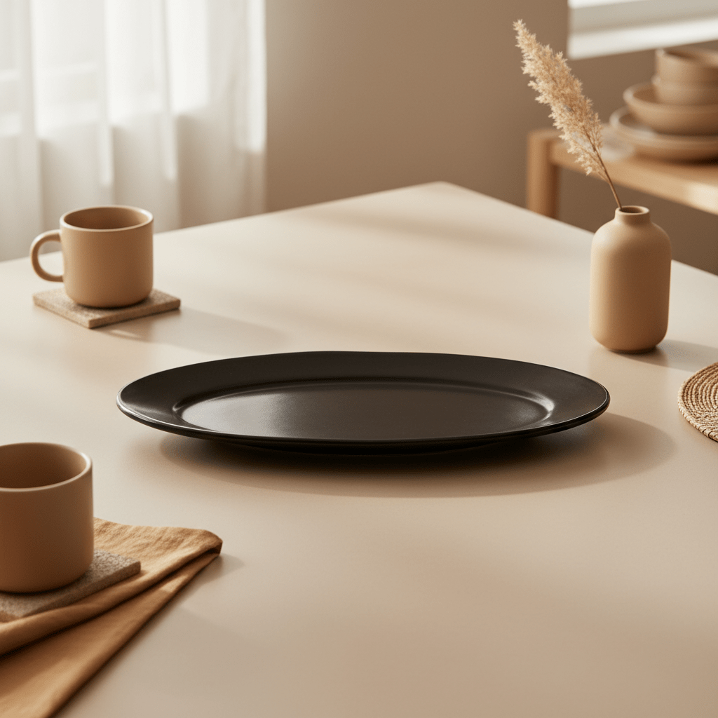 Hygge Black Stoneware Pizza Plate