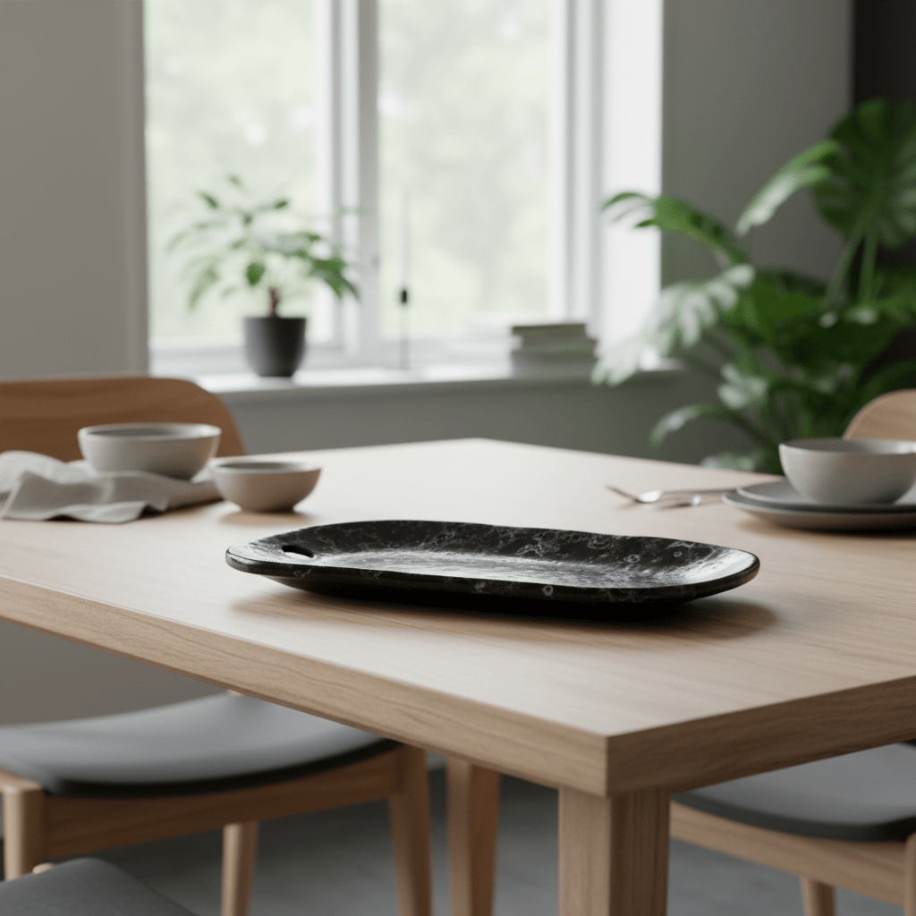 Hygge Large Black Marble Effect Serving