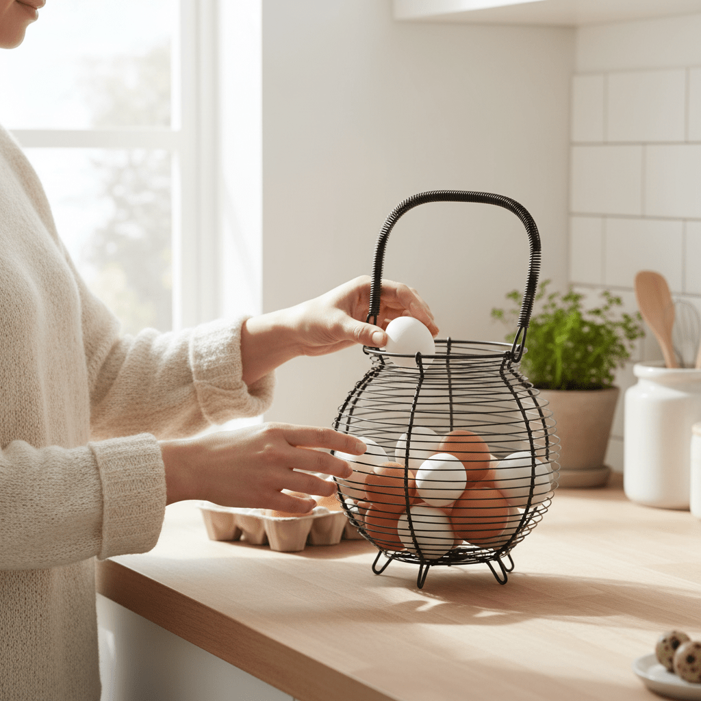 Hygge Matte Black Egg Basket