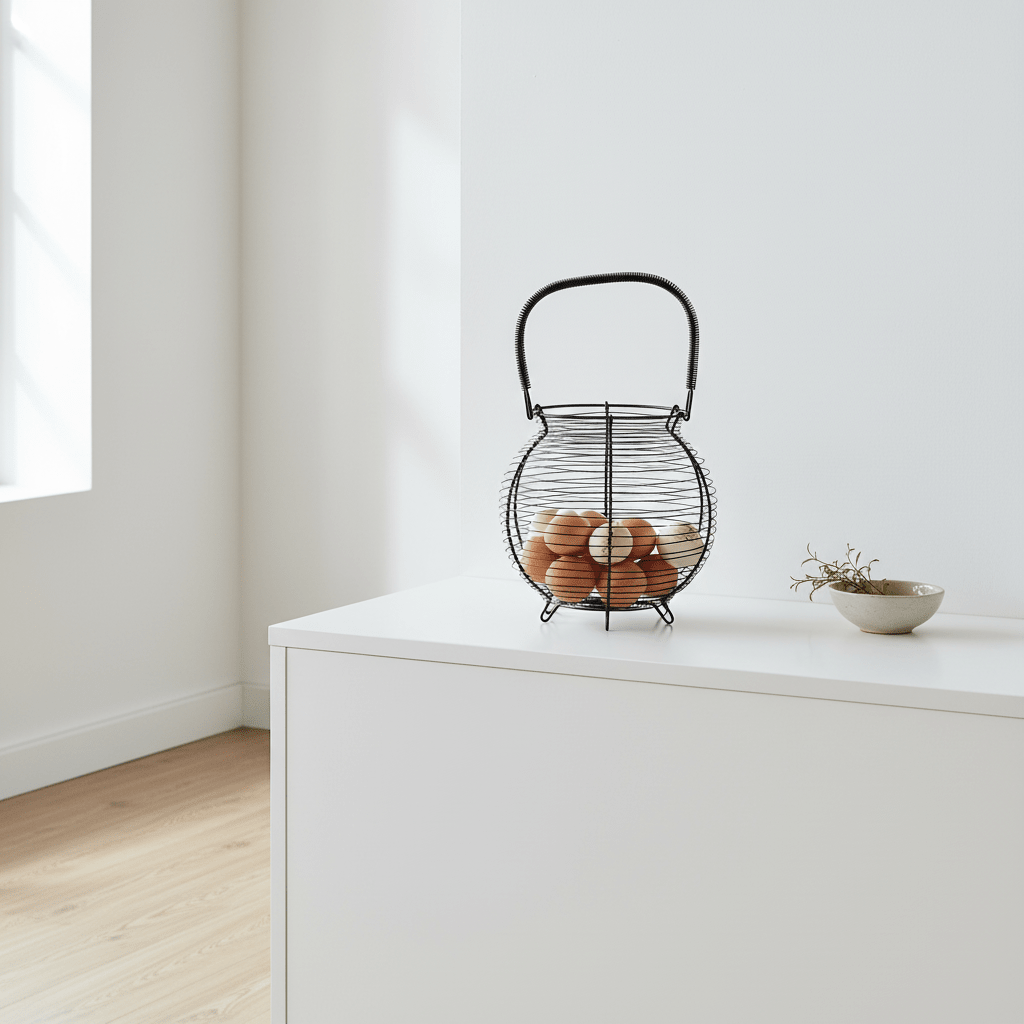 Hygge Matte Black Egg Basket