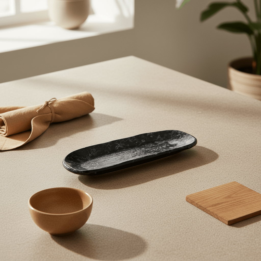 Hygge Small Black Marble Effect Serving