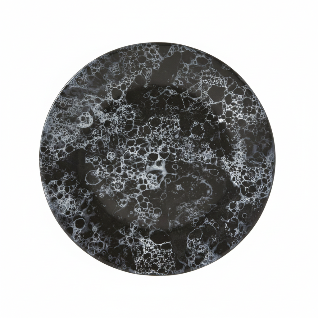 Hygge Black Marble Effect Dinner Plate