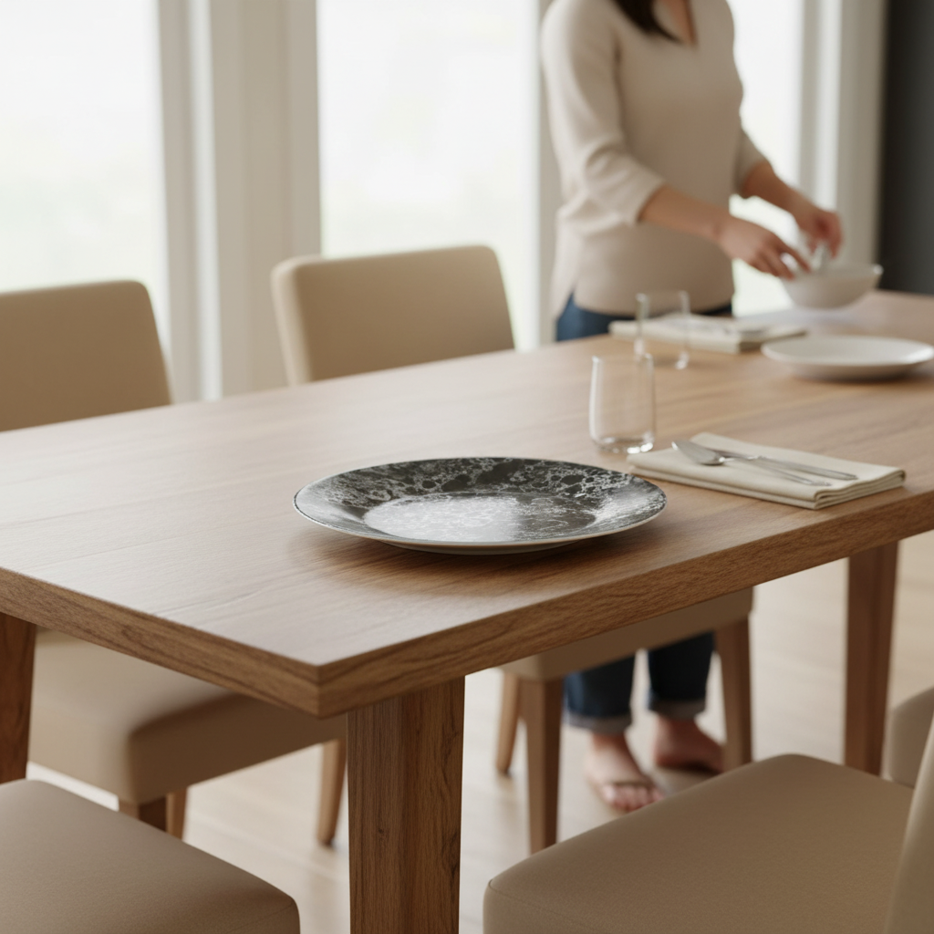 Hygge Black Marble Effect Dinner Plate