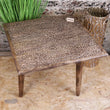 Ibra Large Side Table Burnt Mango Wood Hand Carved