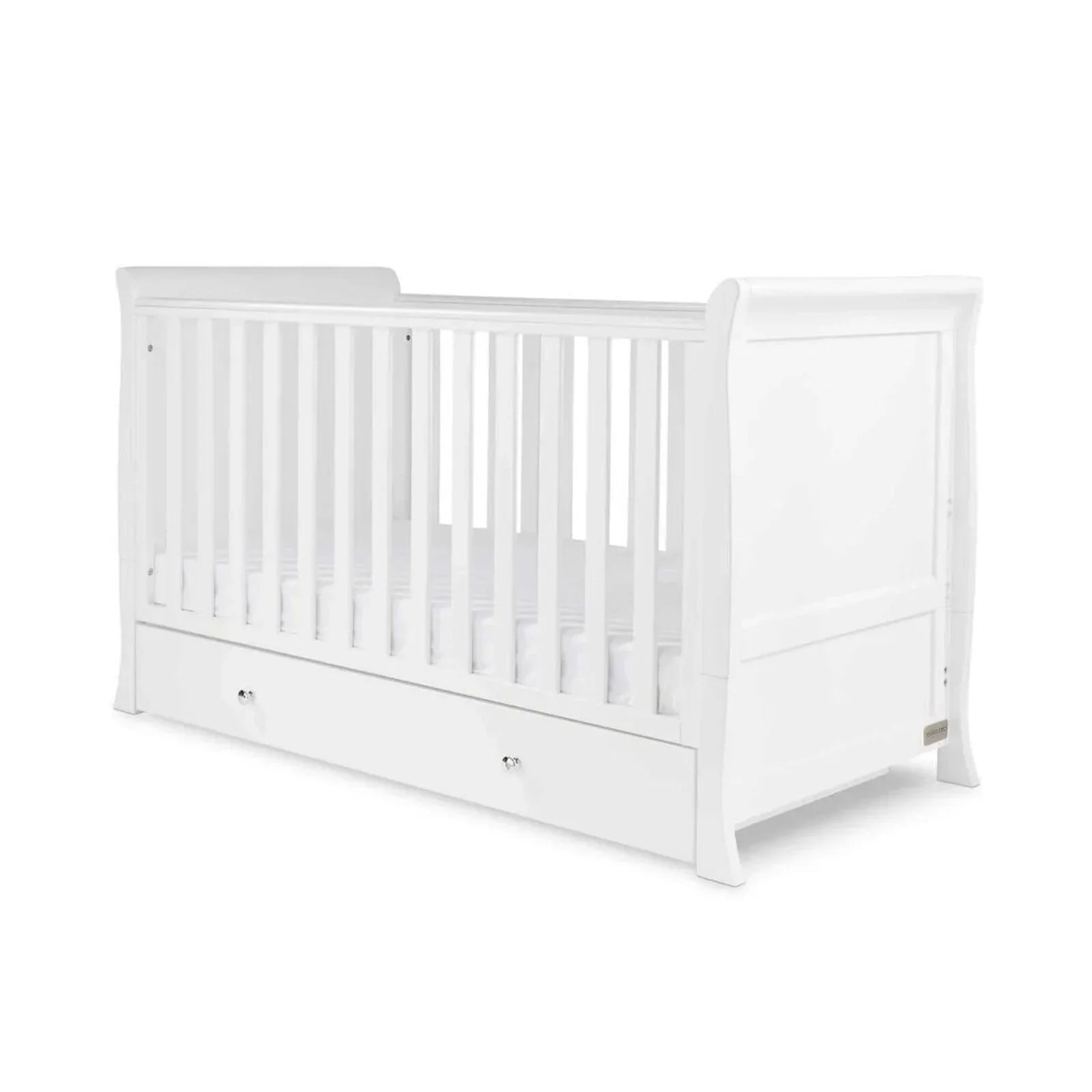 Ickle Bubba Snowdon Classic Cot Bed White - Premium Pocket Sprung Mattress
