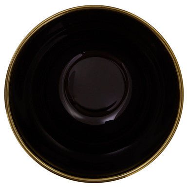 Ida Black Glass Bowl with Gold Rim