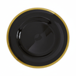 Ida Black Glass Charger Plate with Gold Rim