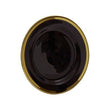 Ida Black Glass Dinner Plate with Gold Rim