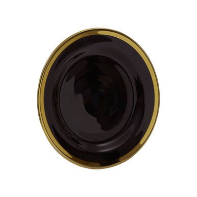 Ida Black Glass Dinner Plate with Gold Rim