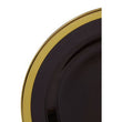 Ida Black Glass Dinner Plate with Gold Rim